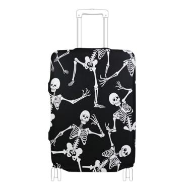 Imagem de Joisal Skeletons Capas de bagagem dançantes para mala protetora anti-arranhões pintura essencial de viagem para mulheres, P, serve para capa de 45 a 50 cm, Esqueletos dançando, L 26-28 in, Capa de