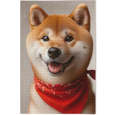 Imagem de Shiba Inu Quebra-cabeça de cachorro fofo para adultos, 1000 peças, natureza, engraçado, quebra-cabeças, jogos de arte, 75 x 50 cm