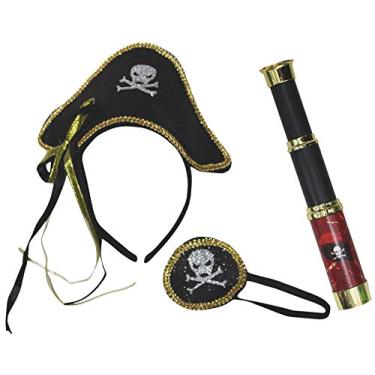 Imagem de Petitebella Fantasia de pirata para cabeça (tamanho único, conjunto dourado)