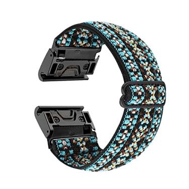 Imagem de IENYU Pulseira de nylon de 26 mm de ajuste rápido e fácil para Garmin Enduro/TACTIX DELTA Pulseira de relógio para Garmin Descent MK1 MK2i MK2 (listras verdes, 30 mm)