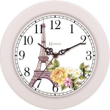 Imagem de Relógio De Parede Herweg Ref: 660105-021 Branco Torre Eiffel