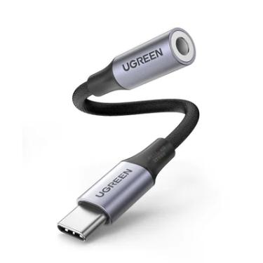 Imagem de Cabo Adaptador Ugreen Av161, USB Tipo C Para 3.5mm, 10cm, Cinza