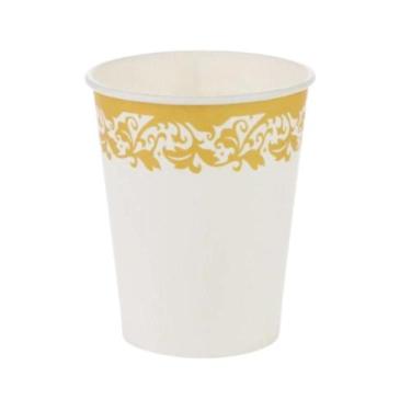 Imagem de Copo Papel Tema 270ml Arabesco Dourado - 10 unid - Silverfestas