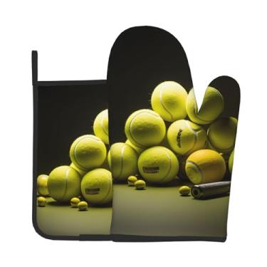 Imagem de Conjunto de 2 peças de luvas de forno com estampa de diagrama de tênis, adequado para cozinhar, assar e grelhar ao ar livre