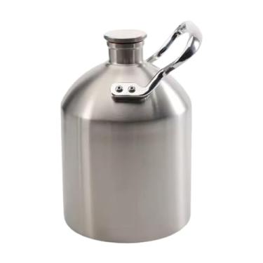 Imagem de predolo Growler de cerveja em aço inoxidável 304, profissional, portátil, acessório para cerveja caseira, mantém a fresca, com alça, ideal para camping e, 2l