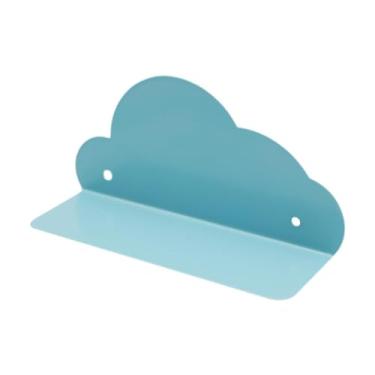 Imagem de Ｂｅｓｇａ Prateleira flutuante, estante suspensa, organizador de metal em formato de nuvem para cozinha e quarto, Azul