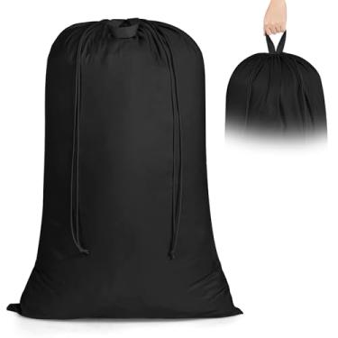 Imagem de CANBOX Saco de lavanderia, sacos de lavanderia de viagem extragrandes com alças e fecho de cordão, bolsa de armazenamento de roupas sujas de 61 cm x 91 cm, forro de cesto de cesta, saco organizador