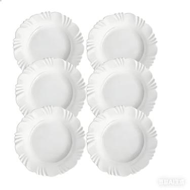 Imagem de Jogo de Pratos - Prato Fundo de Vidro Resistente Branco (4/6/12 Peças), Ideal para Almoço, Jantar e Pratos de Jantar Domésticos (06 UNIDADES)