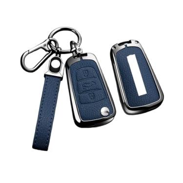 Imagem de Capa de liga para chave de carro, compatível com Great Wall Haval Hover Wingle 5 6 H3 H5 H6 H1 H3 C30 C50 M4 3 botões, bolsa protetora, chaveiro(A 3-2 Blue)