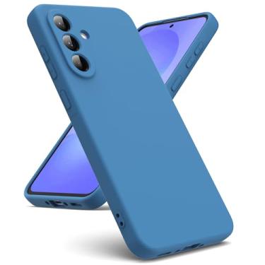 Imagem de Capa de telefone adequada para Samsung Galaxy A36 5G [capa de silicone líquido] [interior de microfibra] capa de borracha silicone gel TPU líquido à prova de choque para Samsung Galaxy A36 5G - azul