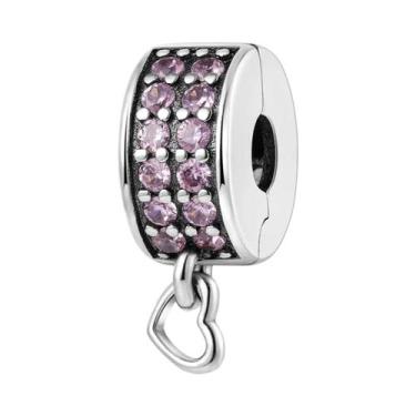Imagem de Berloques De Silicone Com Zircônia Em Prata Esterlina 925 Para Pulseir