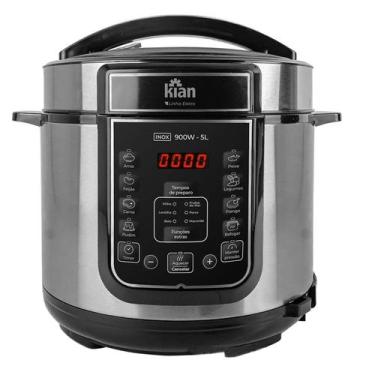Imagem de Panela de Pressão Elétrica Kian 900 Watts 5 litros Inox Carnes Legumes