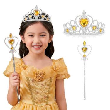 Imagem de Kit Coroa e Varinha Magica Acessórios pra Fantasia de Princesas - Fant