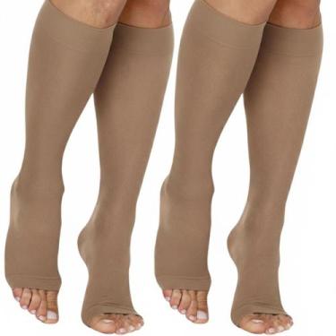 Imagem de Kit 2 Meia Kendall Alta Compressão 3~4 Sem Ponteira 20~30mmhg, Mel, G