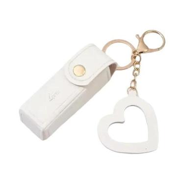 Imagem de Chaveiro De Batom Vermelho, Porta-Moedas Portátil Com Espelho, Mini Bo