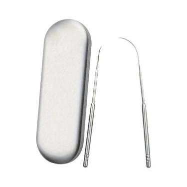 Imagem de Raspador De Língua Portátil De Aço Inoxidável Para Adultos E Crianças,