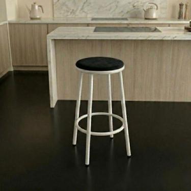 Imagem de Banqueta Industrial Alta Luna Estrutura Branca:Preto - Loja Béle