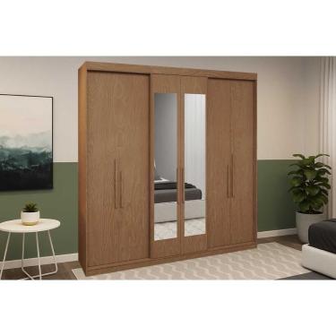 Imagem de Guarda Roupa Casal Ph 1804 Carvalho Vermontt 6 Portas de Correr 2 Gavetas MDP com Espelho Herval