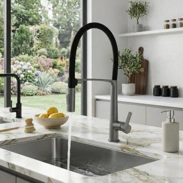 Imagem de Torneira Monocomando Gourmet Flex Pro Casavilla Cinza