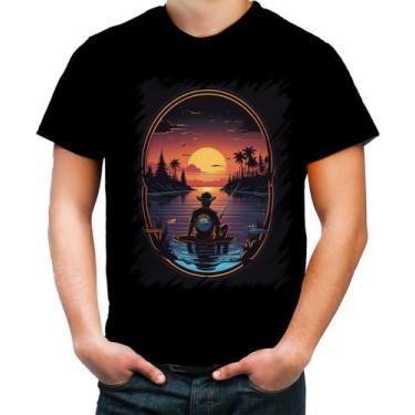 Imagem de Camiseta Colorida Pesca Esportiva Pôr do Sol Peixes 4 - Kasubeck Store