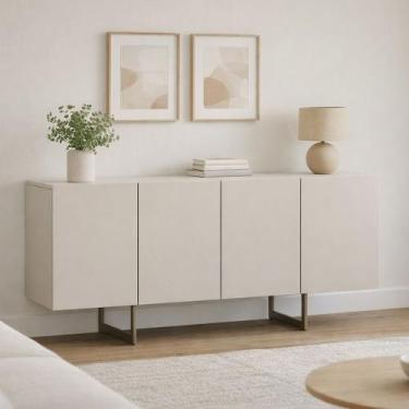 Imagem de Aparador Buffet Para Sala de Jantar 4 Portas 160cm Pés Industrial Beni