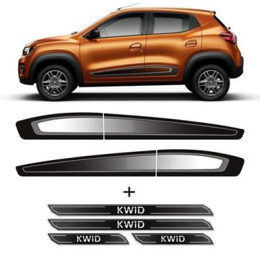 Imagem de Kit Faixa Lateral Kwid Modelo Original + Soleira Protetora - SPORTINOX