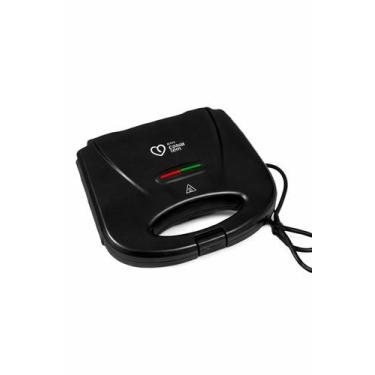 Imagem de Sanduicheira Grill Elétrica Preta 800W 220V - Em Casa Tem, 220V