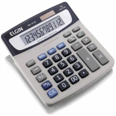Imagem de Calculadora de Mesa 12 DIG. Visor LCD SOL/BAT.G10 - ELGIN