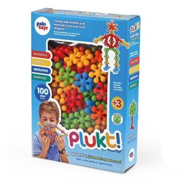 Imagem de Kit blocos de montar plakt com 100 peças - paki toys - 1244