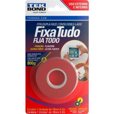 Imagem de Fita Dupla Face Tekbond Fixa Tudo 19 Mm X 2 M Cinza Acrílica Uso Inter