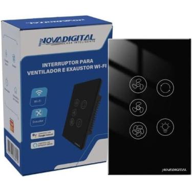 Imagem de Interruptor Wifi Para Ventilador De Teto Exaustor Luz Smart Preto VLK-
