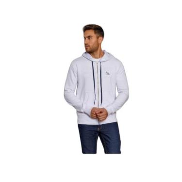 Imagem de Moletom ABERTO C/ CAPUZ Masculino Revanche, Branco, GG