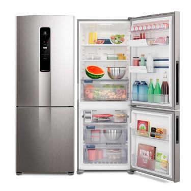 Imagem de Geladeira Electrolux Inverse Frost Free Inverter 490L com Dispenser de Água e Gelo IB7S Inox 110V