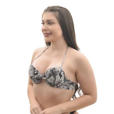 Imagem de Biquini Com Bojo Casca E Aro De Amarrar Arsiè, M, Preto, Branco