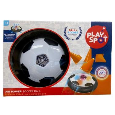 Imagem de Bola de Futebol Flutuante Air Power com Tecnologia de Propulsão a Ar e Luz LED Branco Yes Toys 09CM 01 Bola e 04 Cones