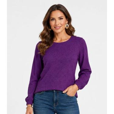 Imagem de Blusão Feminino Em Tecido Aspen Infinita Cor Roxo, GG, Roxo