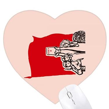 Imagem de China Red Leader Education Mouse pad de coração tapete de borracha para escritório