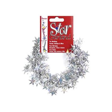 Imagem de Darice 2405-70 Star Garland, estilo laser, 45,72 cm, prata (pacote com 6)