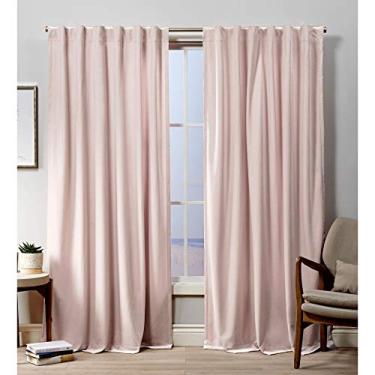 Imagem de Exclusive Home Curtains EH8428-01 2-84H Painel de cortina de veludo oculto, 132 x 213 cm, blush, 2 painéis
