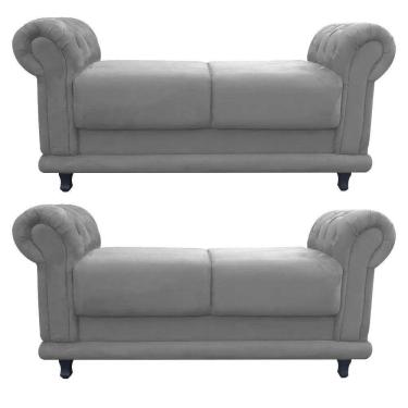 Imagem de Kit 02 Recamier Barcelona Suede Grafite