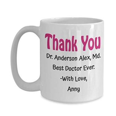Imagem de Caneca médica personalizada, presentes de médico personalizados, presente de médico, presente para médico, caneca de nome de médico, caneca de café melhor médico de todas, caneca de médico personalizada