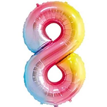Imagem de Balão De Número Grande Multicolor Metalizado 40cm (8)