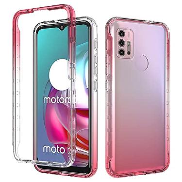 Imagem de For Motorola Moto G30 Shockproof High Transparency Two-color Gradual Change PC+TPU Candy Colors Phone Protective Case