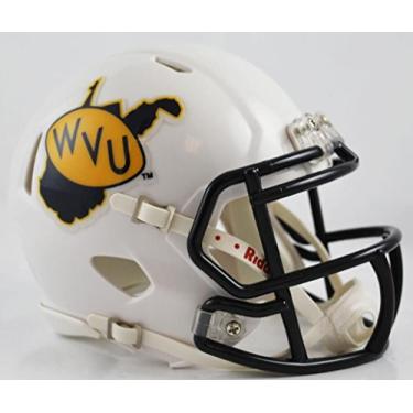 Imagem de Mini réplica de capacete de futebol americano West Virginia Mountaineers Riddell Speed