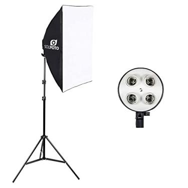 Imagem de Kit de Iluminação Softbox Vareta 50x70cm Quádruplo Sou Foto e Tripé 2m para Estúdio Fotográfico