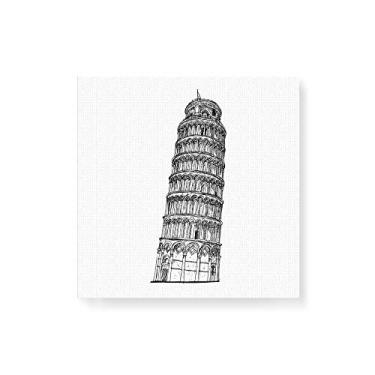 Imagem de Arte Maníacos Quadro Decorativo em Tela Canvas Torre de Pisa Linhas - 50x50cm