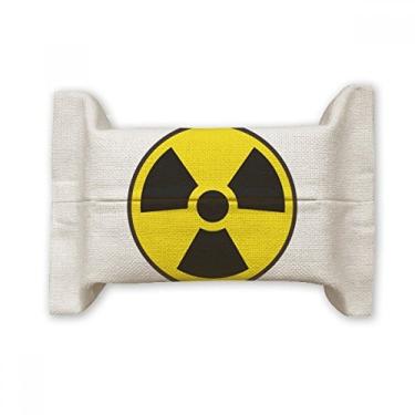 Imagem de Bolsa de linho de algodão com símbolo de radiação química perigosa amarela