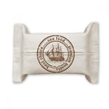 Imagem de Sea Food Boat Classic Country City Suporte de capa de papel de tecido de algodão saco de linho