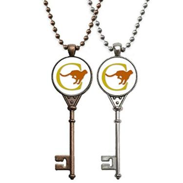 Imagem de OFFbb-USA Colar com pingente de leopardo correndo atrás de presa, joia para casal