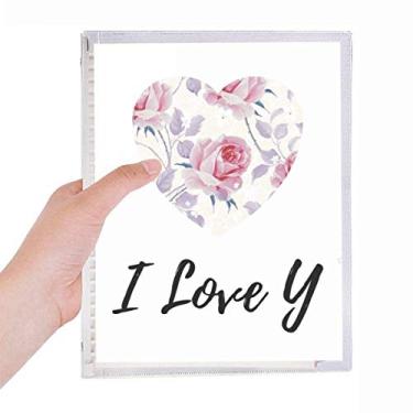 Imagem de Caderno de plantas de desenho rosa rosa rosa com folhas soltas diário recarregável